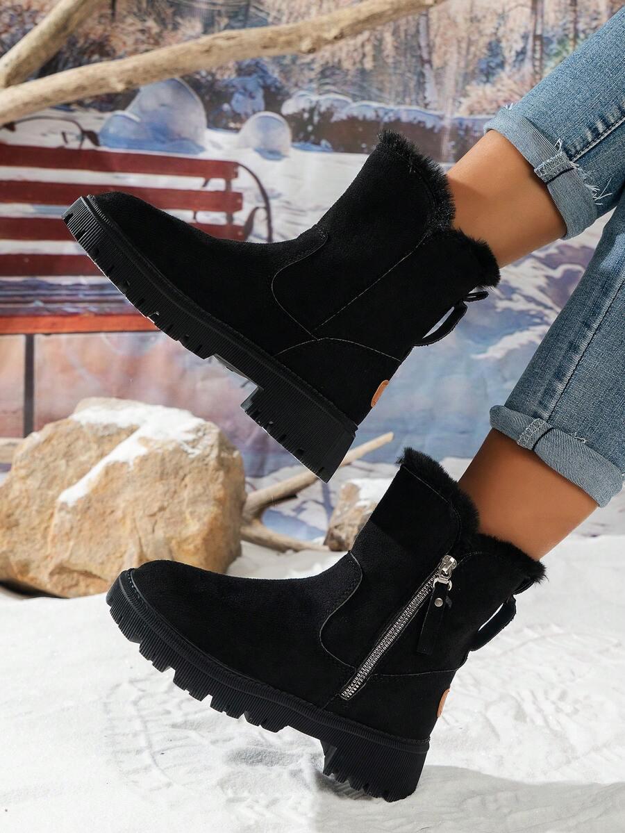 SHEIN CZARNE OCIEPLANE BOTKI W01__36