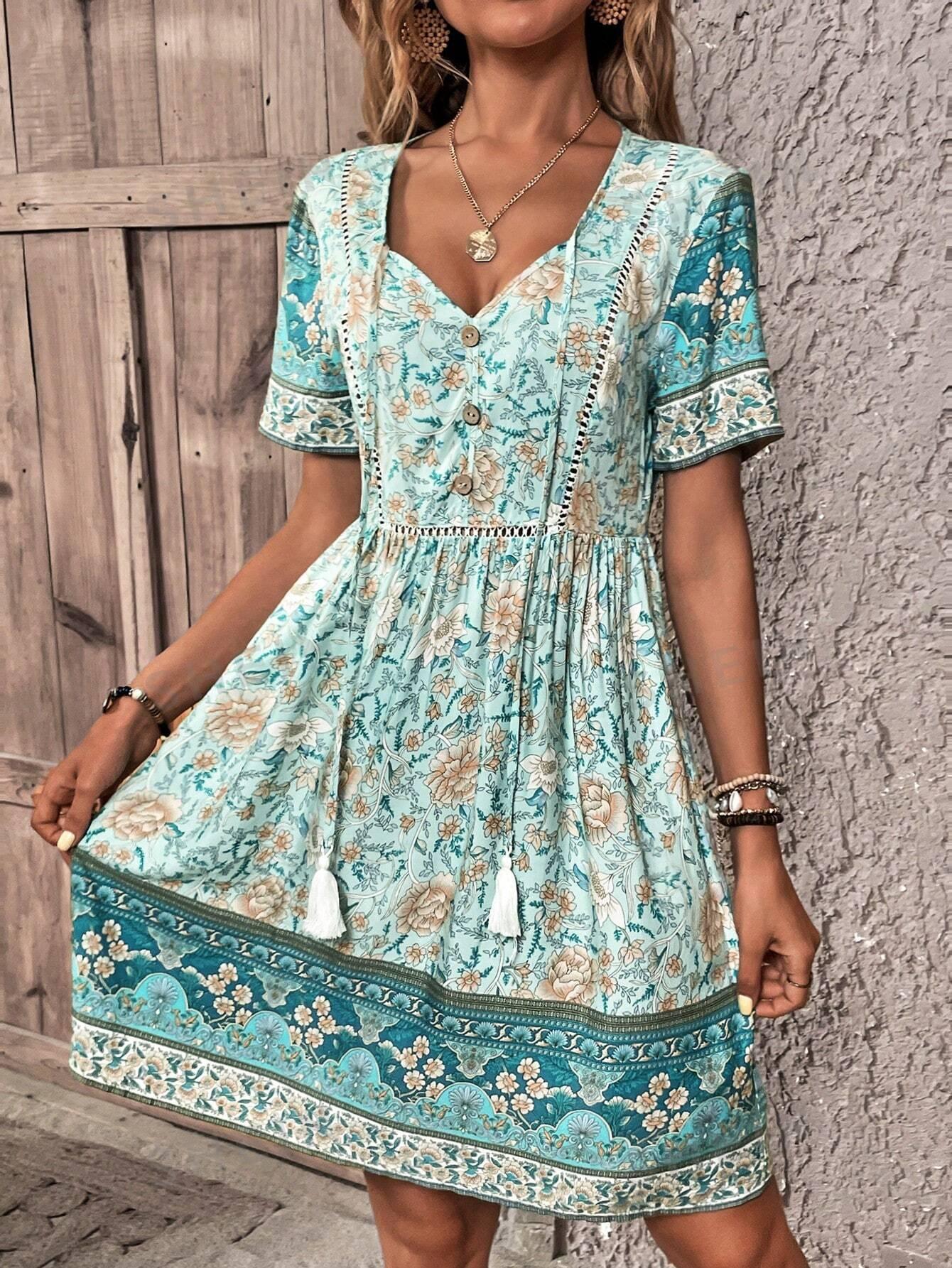 SHEIN SUKIENKA KRÓTKI RĘKAW WZÓR S06__L