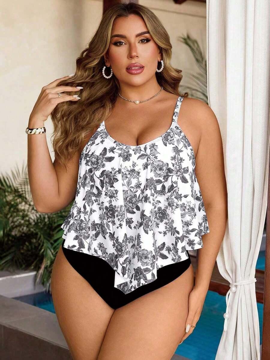 SHEIN DWUCZĘŚCIOWY STRÓJ KĄPIELOWY PRINT S09__50