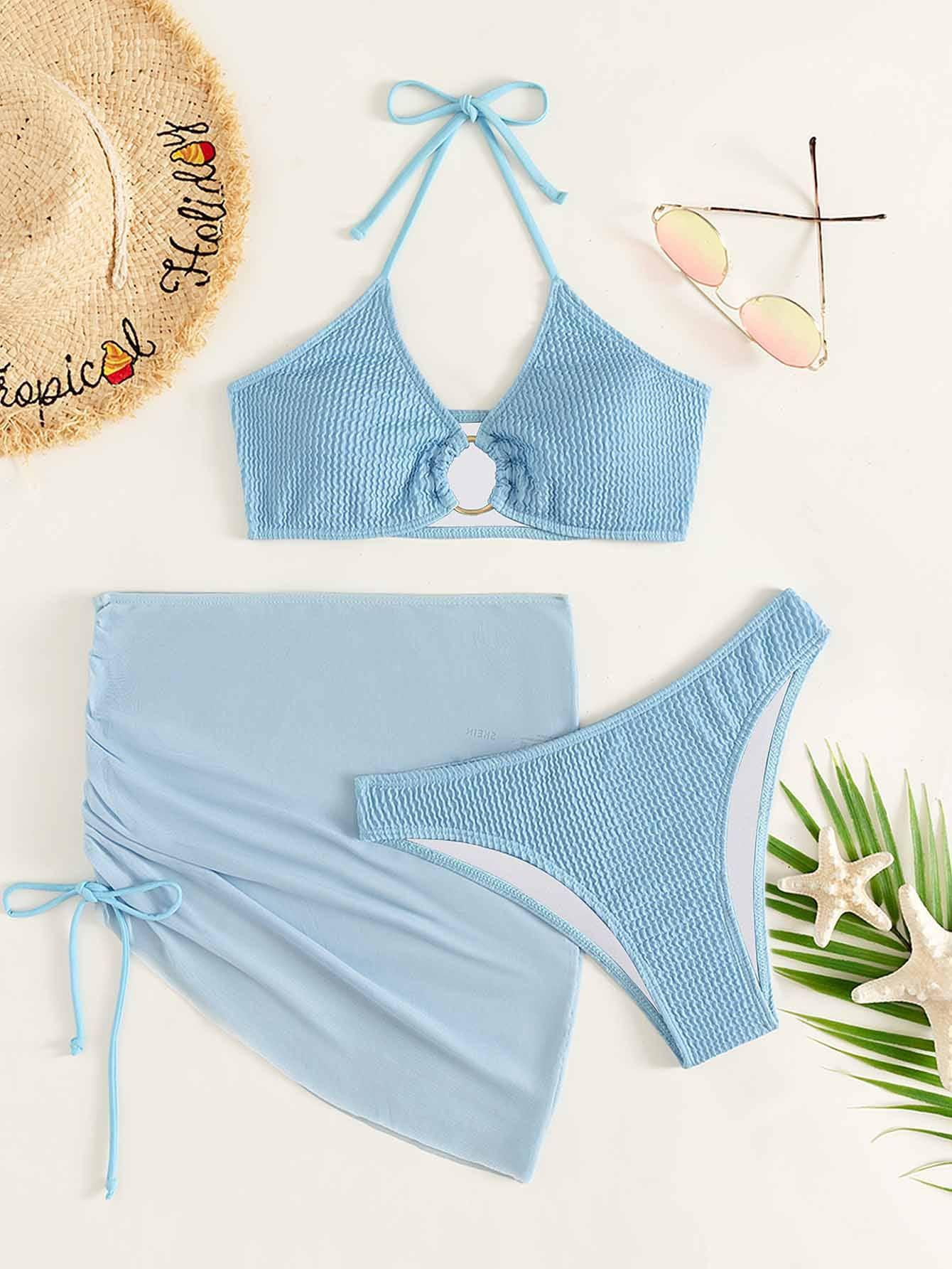 SHEIN TRZYCZĘŚCIOWY STRÓJ KĄPIELOWY KOMPLET S09__S