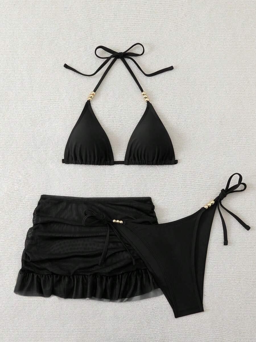 SWIM SXY CZARNY DWUCZĘŚCIOWY STRÓJ KĄPIELOWY PAREO S09__M