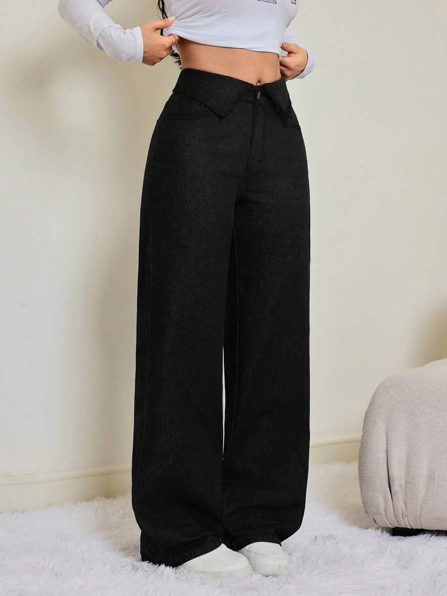 SHEIN CZARNE SPODNIE JEANS S06__L