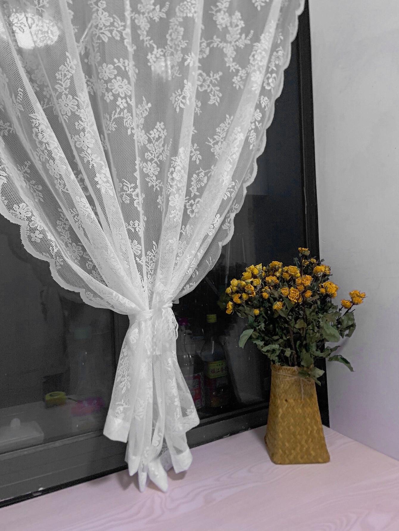 SHEIN BIAŁA FIRANA WZÓR 1-PACK S07__70X120CM