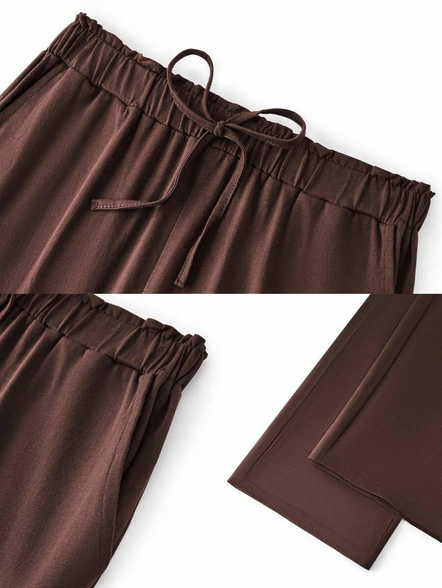 LUVLETTE BRĄZOWE SPODNIE CASUAL PK01__XXL