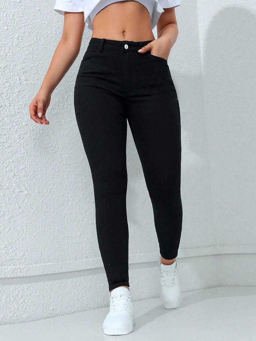 SHEIN CZARNE SPODNIE JEANS S06__M