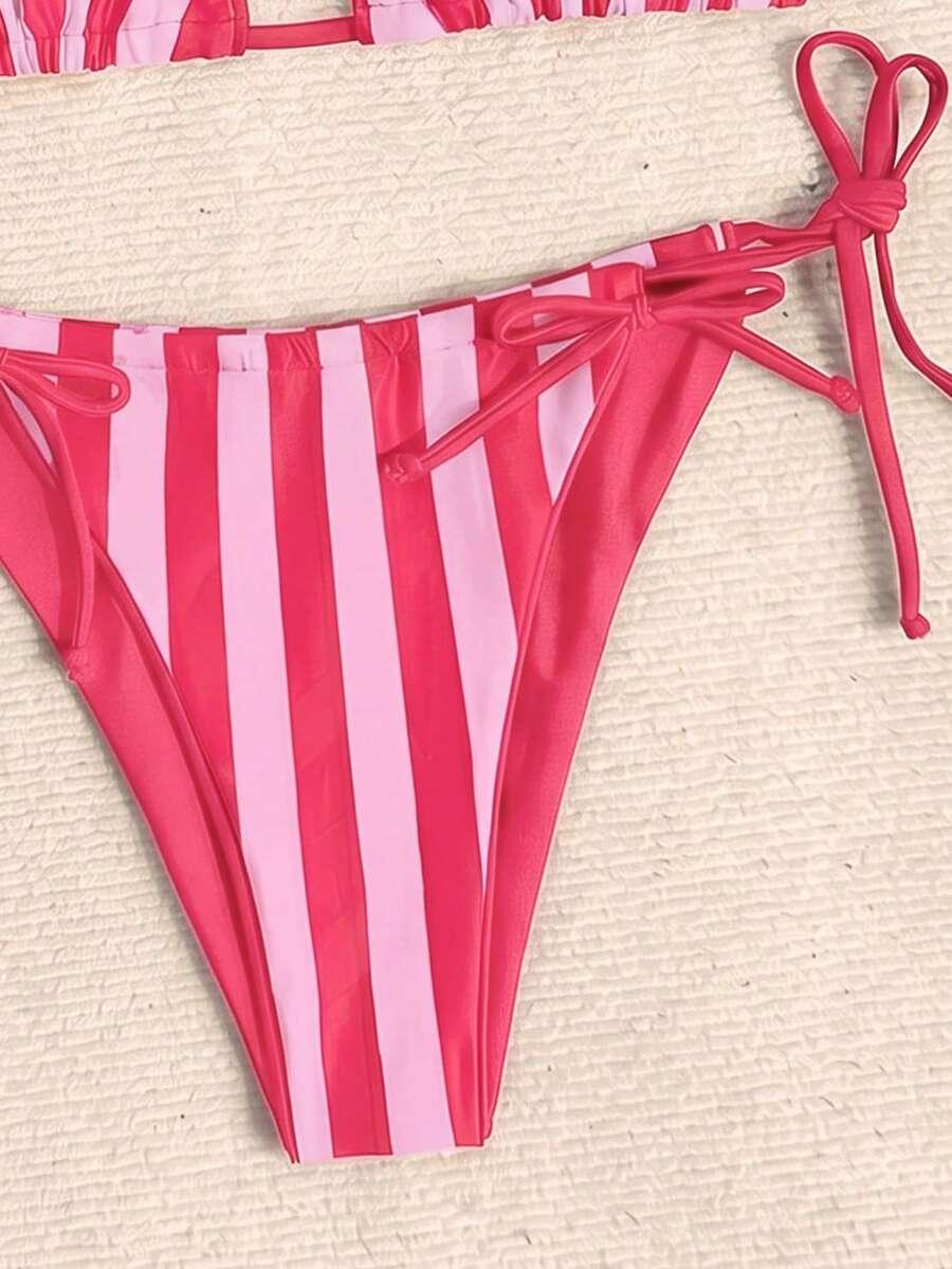 SWIM MOD WIĄZANY DWUCZĘŚCIOWY STRÓJ KĄPIELOWY WZÓR PASKI S09__M