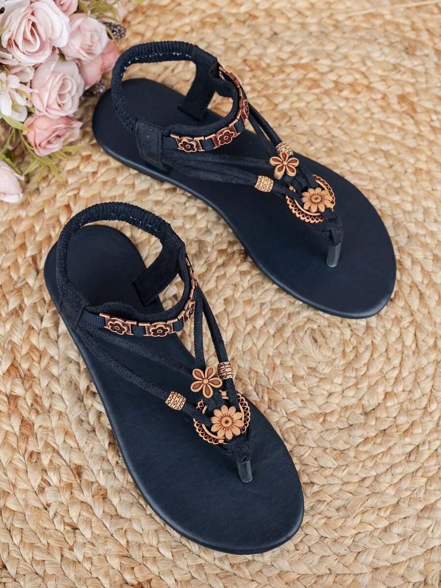 SHEIN GRANATOWE SANDAŁY ZDOBIENIE S06__39
