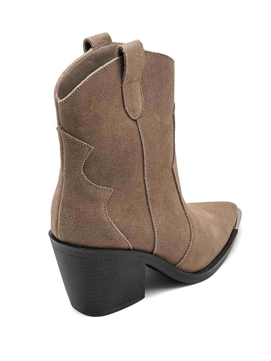 SHEIN BEŻOWE BOTKI IMITACJA ZAMSZU S06__41