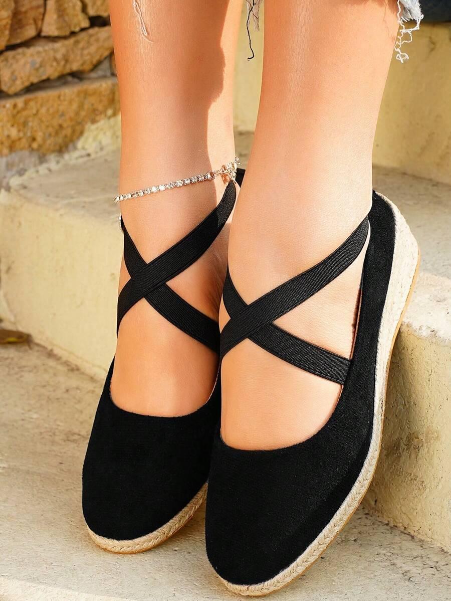 SHEIN CZARNE ESPADRYLE GUMKI S06__38