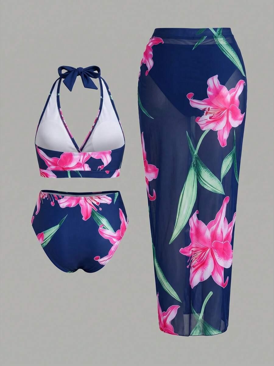 SHEIN STRÓJ KĄPIELOWY DWUCZĘŚCIOWY SARONG KOMPLET S09__XXL