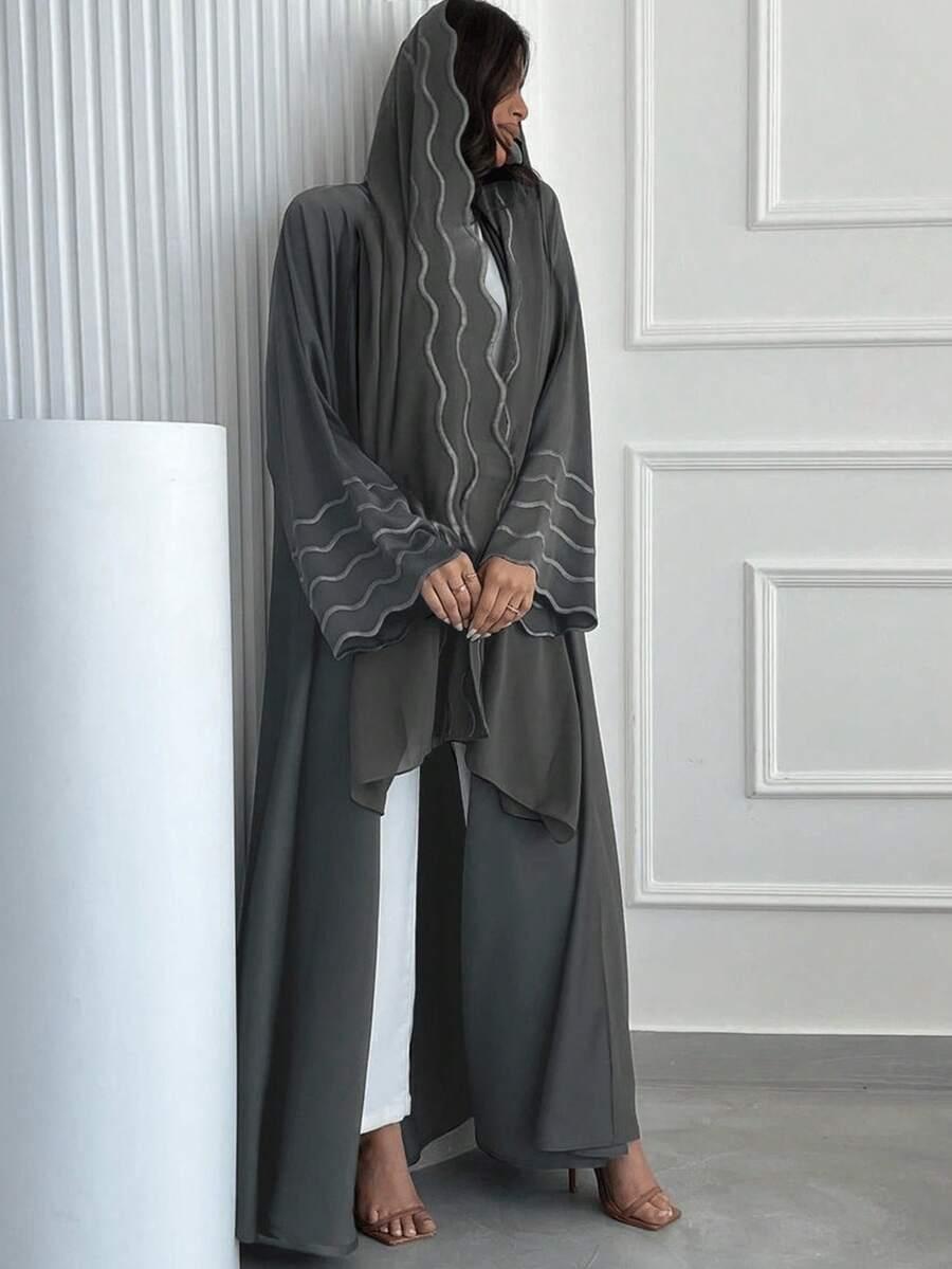 SHEIN SZARA NARZUTKA CHUSTA KOMPLET S06__L