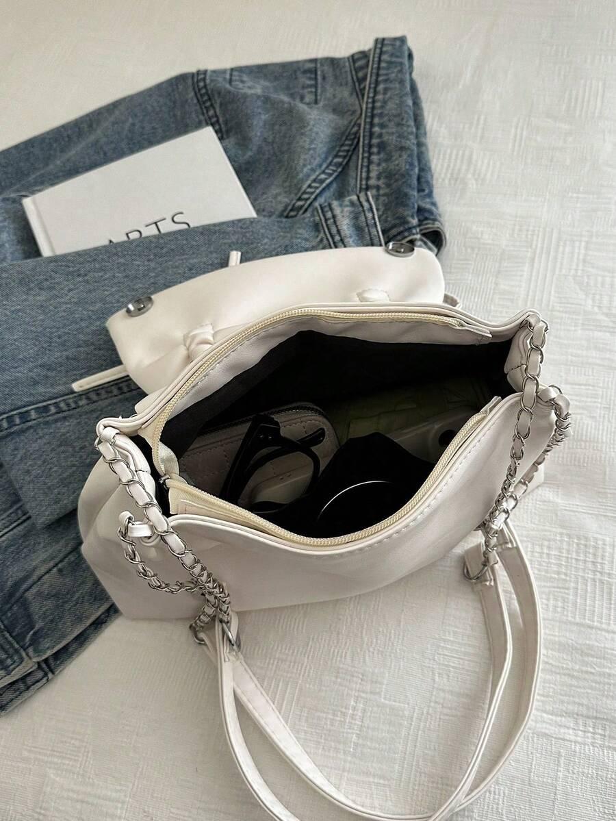 SHEIN BIAŁA TOREBKA PASEK S07__10,5X21X30CM