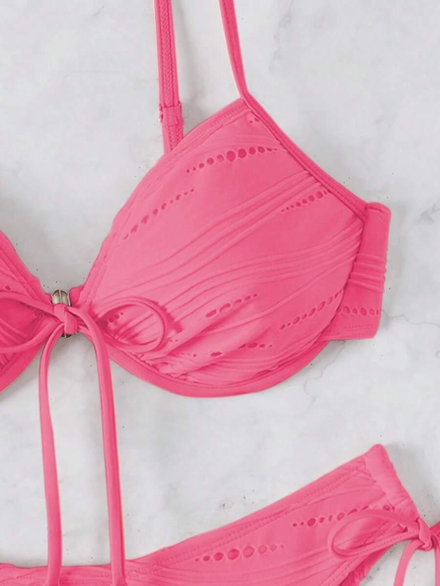 SHEIN RÓŻOWY STRÓJ KĄPIELOWY DWUCZĘŚCIOWY S09__M
