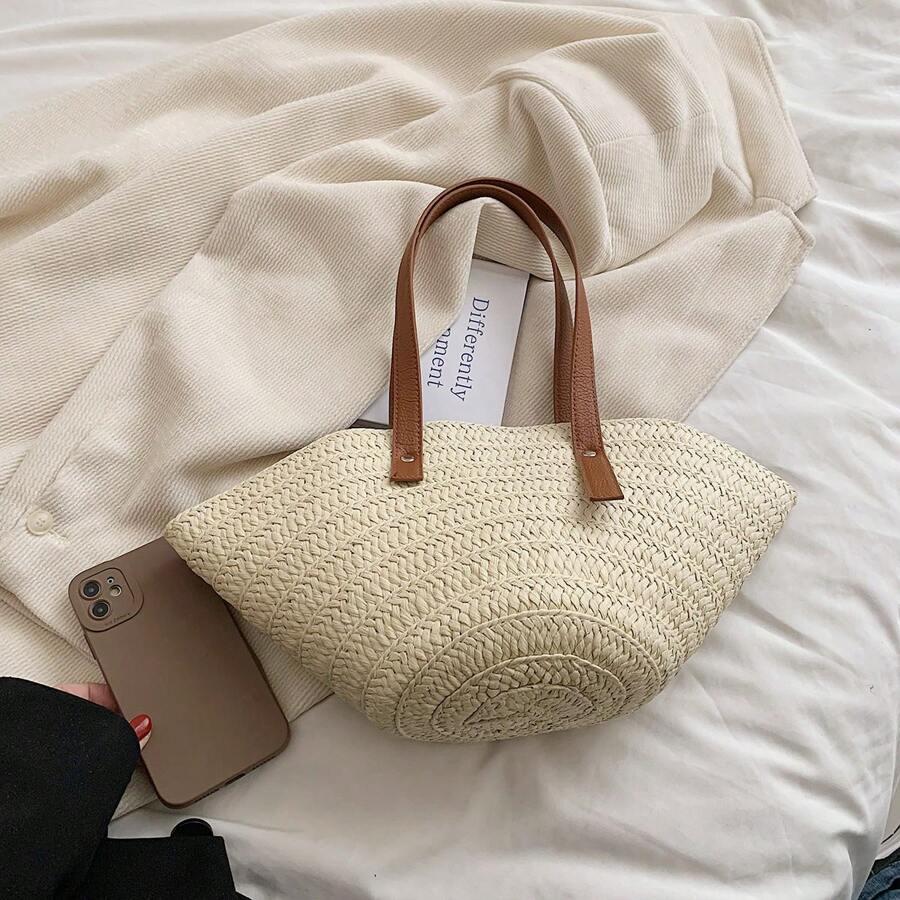 SHEIN BEŻOWA PLECIONA TOREBKA S07__41X18