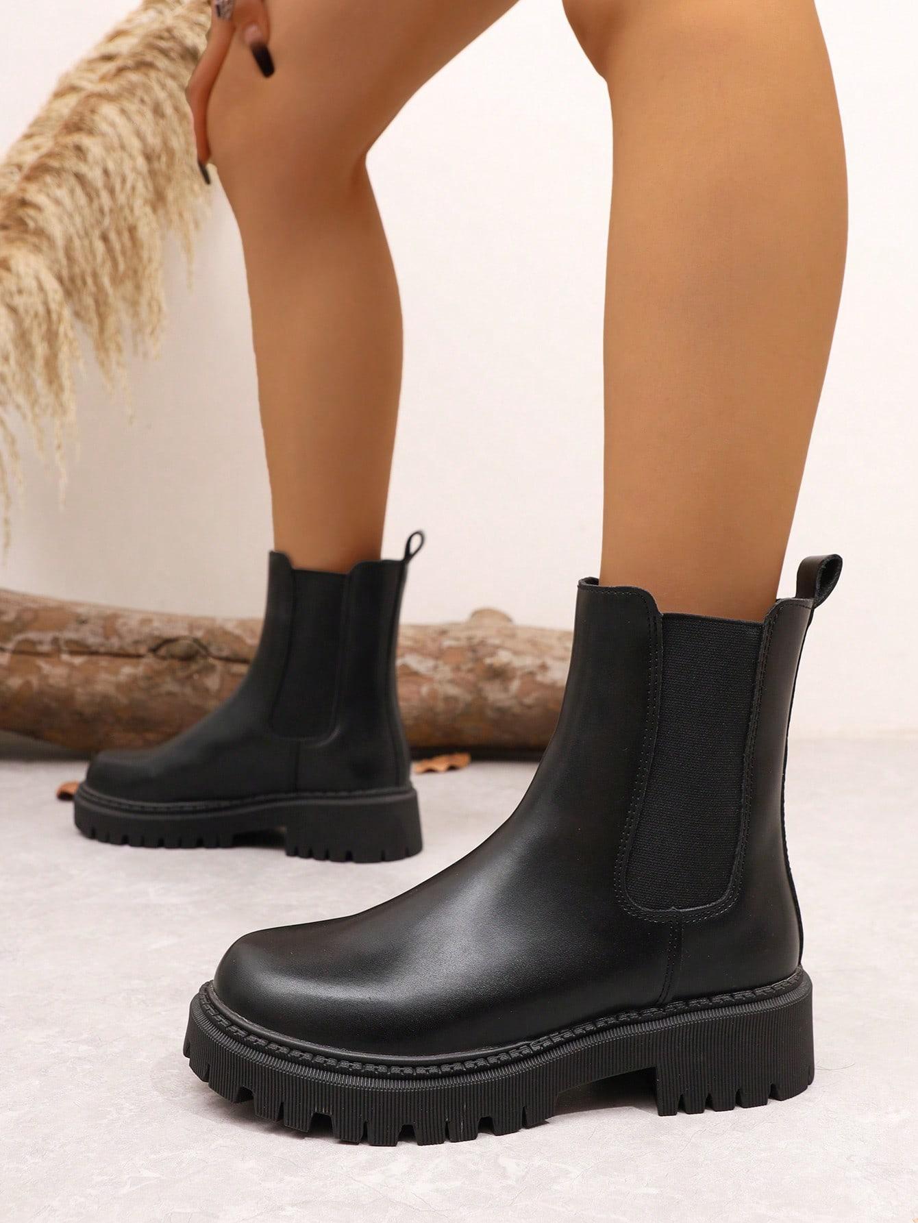SHEIN CZARNE BOTKI IMITACJA SKÓRY W01__37,5