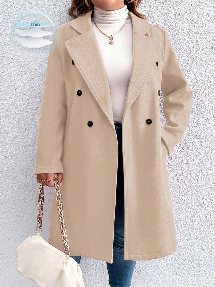 SHEIN BEŻOWY KLASYCZNY PŁASZCZ S06__46
