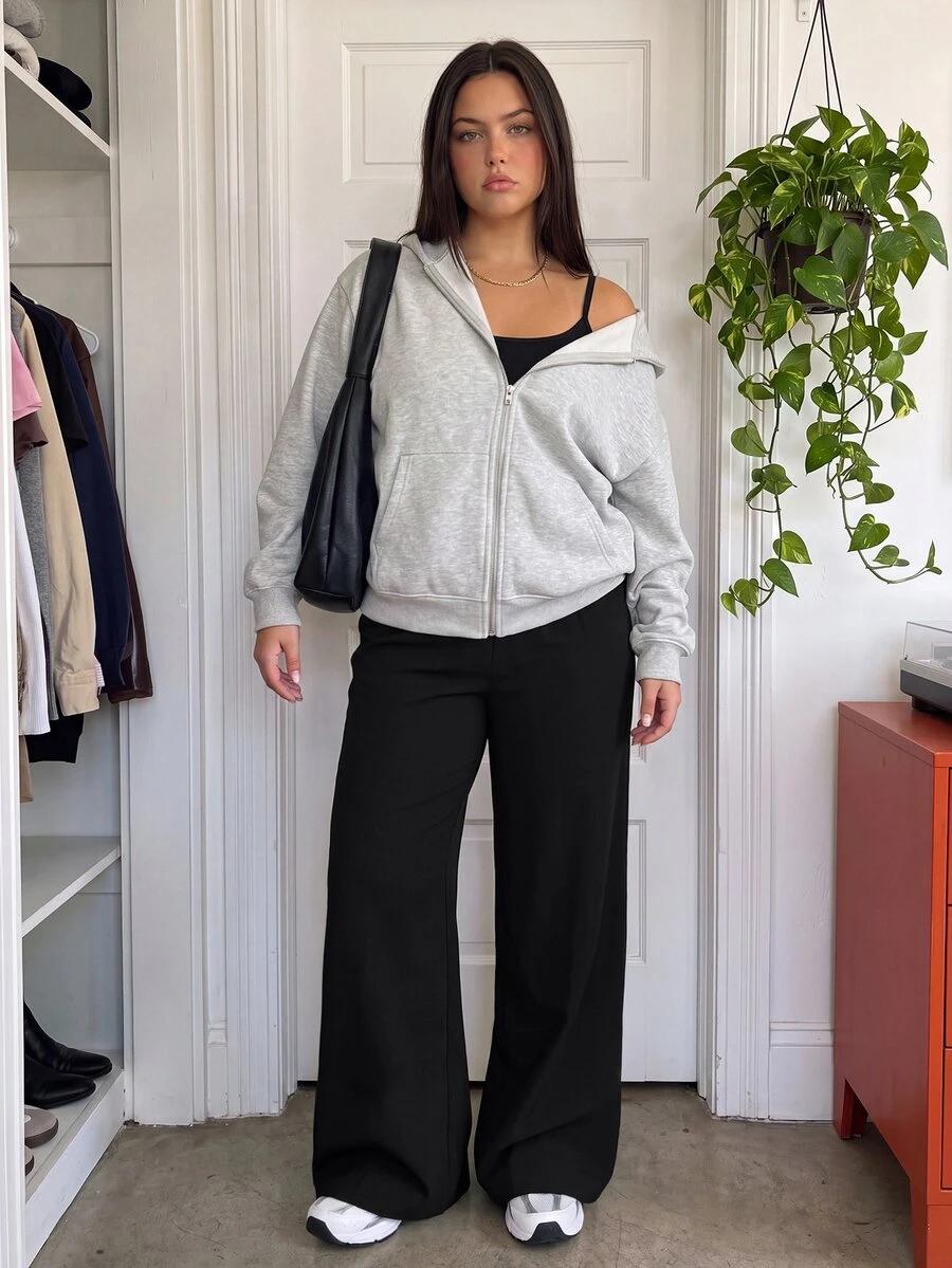 COMFORTCANA CZARNE PROSTE SPODNIE CASUAL PK01__L