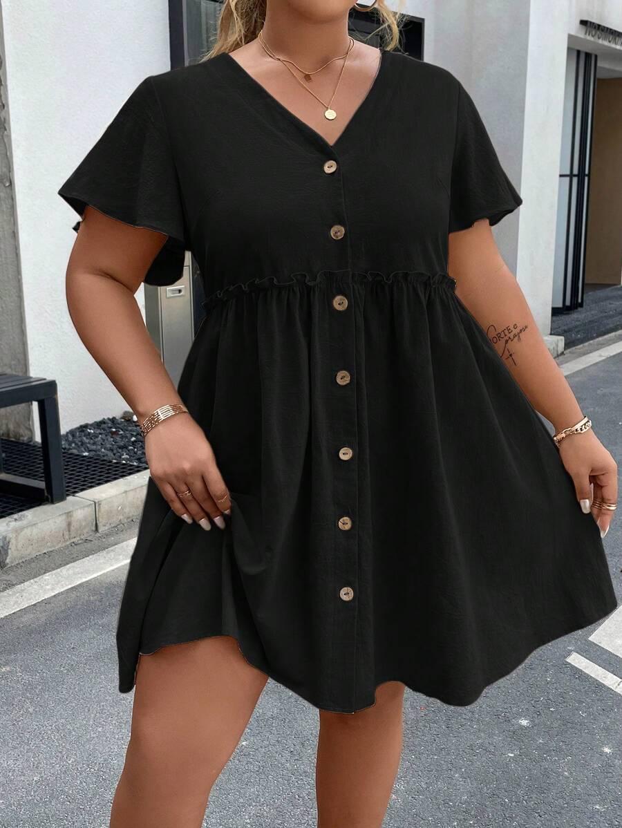 SHEIN CZARNA SUKIENKA KRÓTKI RĘKAW S06__50
