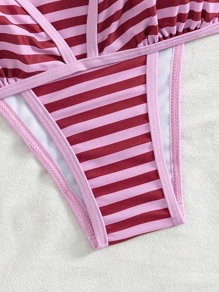 SHEIN DWUCZĘŚCIOWY STRÓJ KĄPIELOWY PASKI S09__XL
