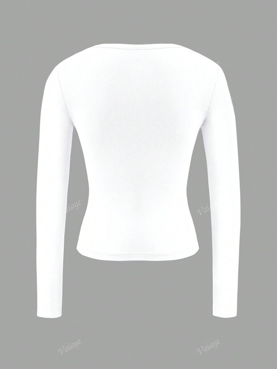 SHEIN BIAŁA BLUZKA DŁUGI RĘKAW S06__S