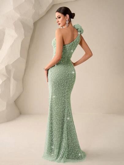 SHEIN ZIELONA MAXI SUKIENKA S06__S