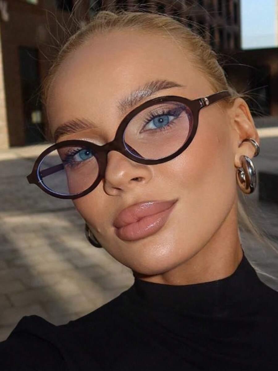 SHEIN BRĄZOWE OKULARY ZERÓWKI S07
