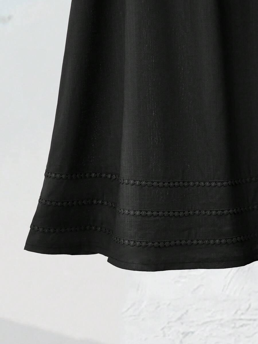 SHEIN CZARNA MAXI SPÓDNICA S06__M