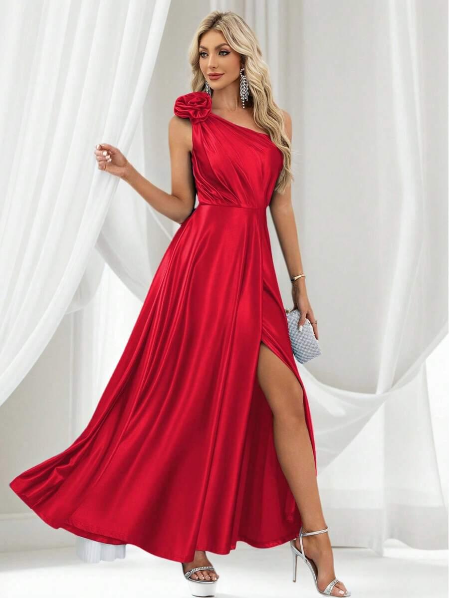 SHEIN CZERWONA MAXI SUKIENKA S06__L