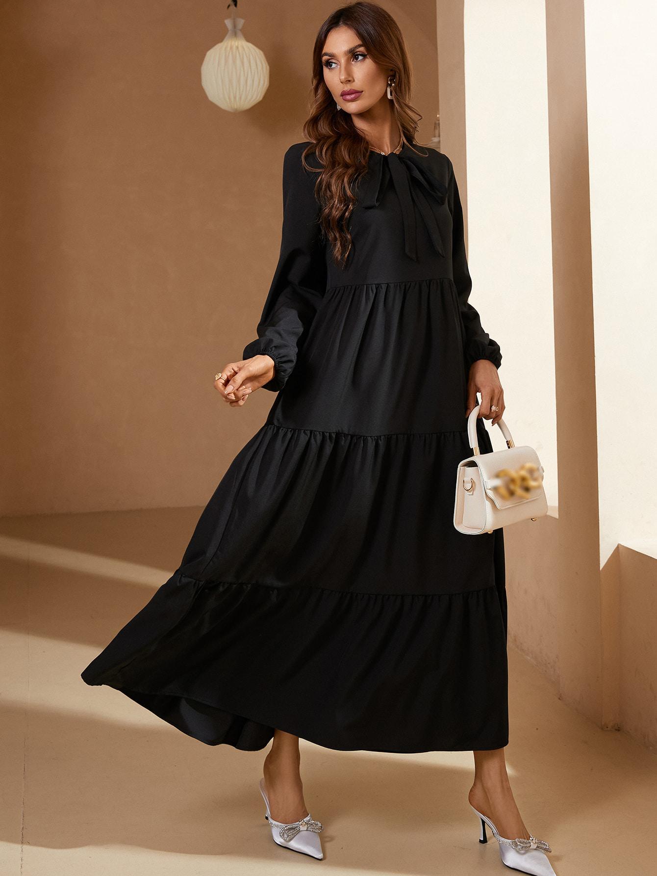 SHEIN CZARNA MAXI SUKIENKA S06__S