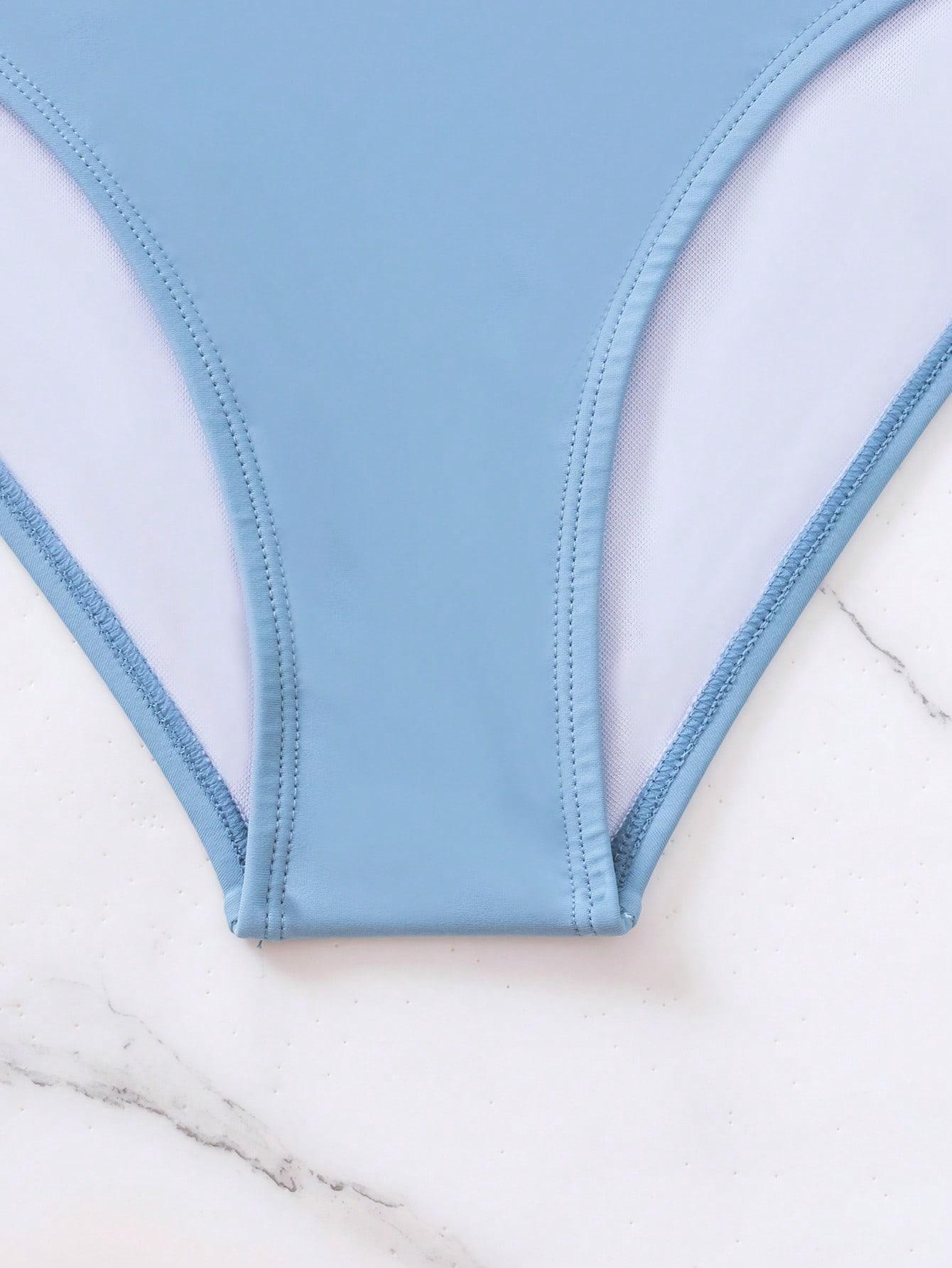 SHEIN NIEBIESKI DWUCZĘŚCIOWY STRÓJ KĄPIELOWY S09__M