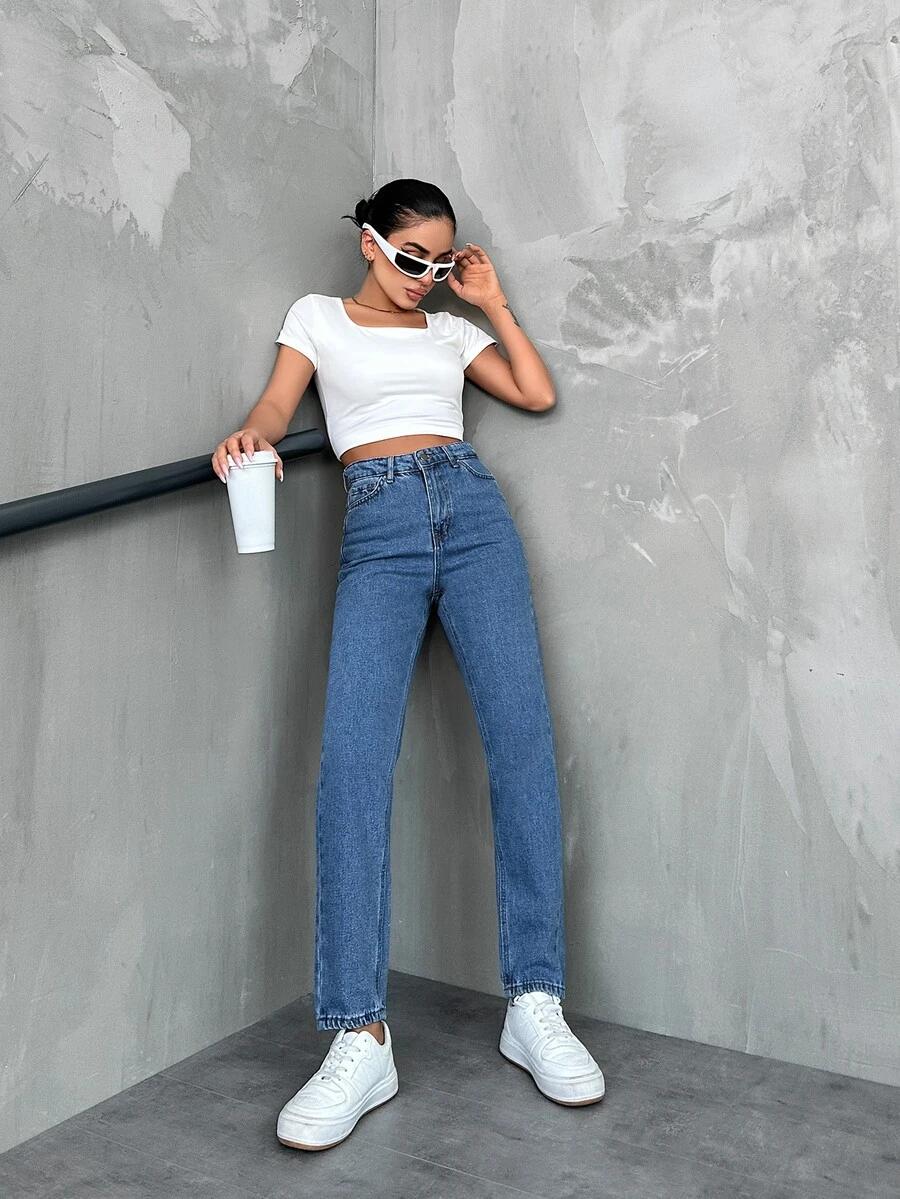 EURMUSE NIEBIESKIE SPODNIE JEANS S06__XL