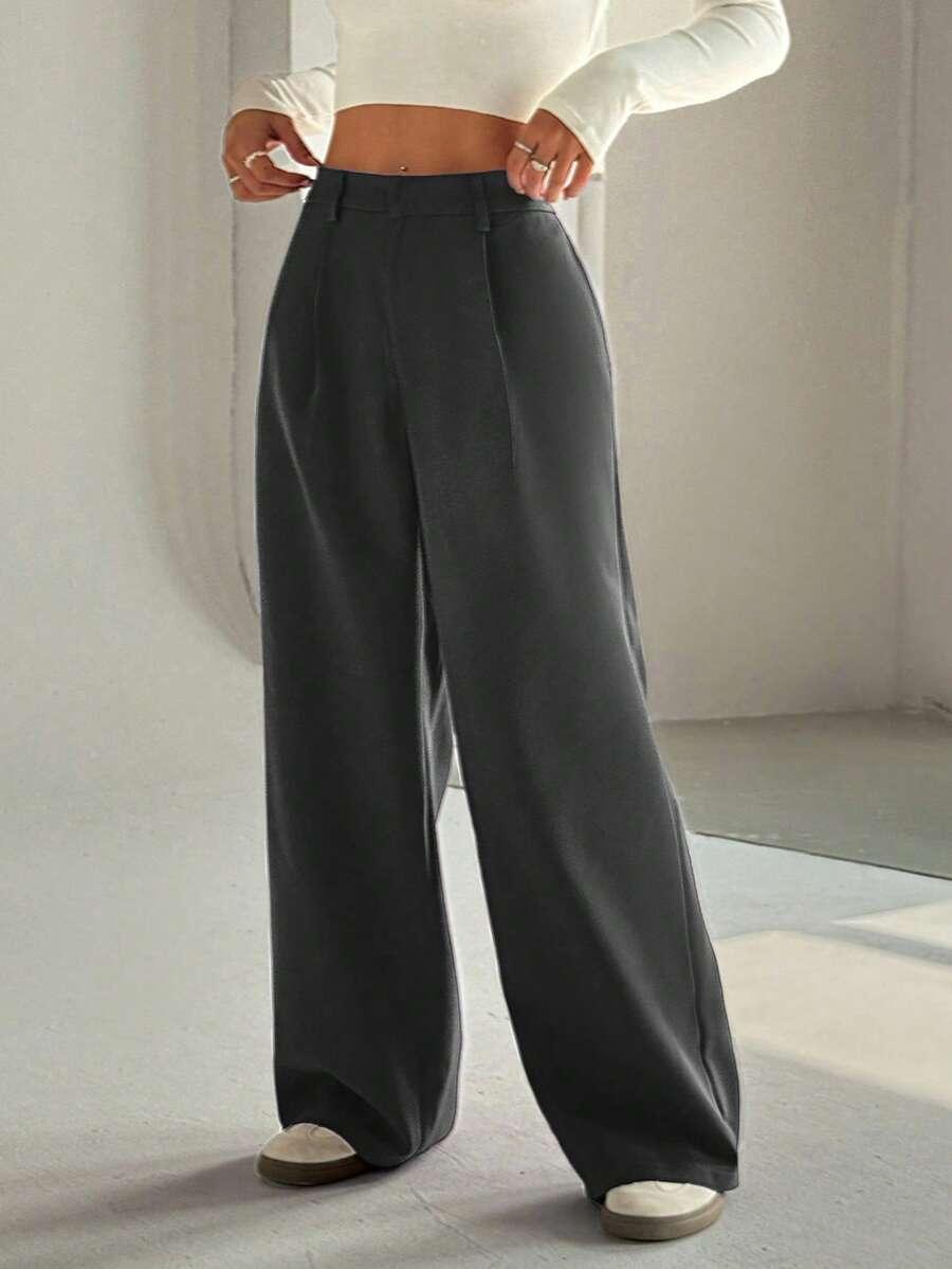 SHEIN SZARE SPODNIE ZAMEK S06__M