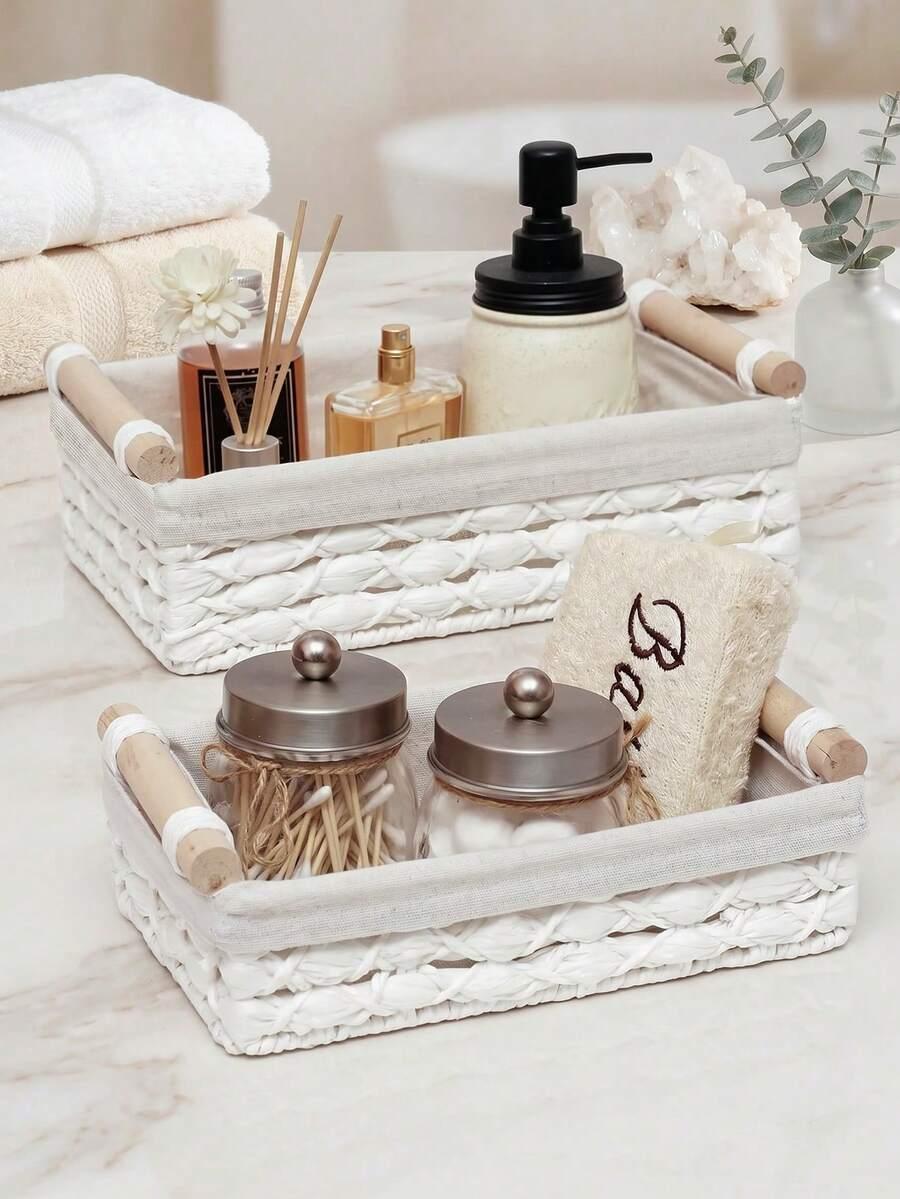 SHEIN BIAŁY KOSZ ORGANIZER S07__25X15CM