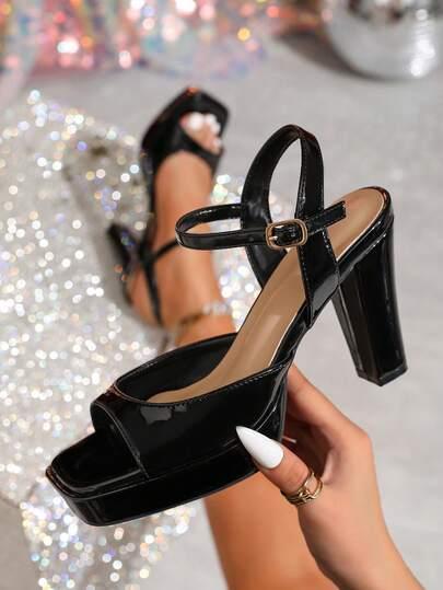 SHEIN CZARNE SANDAŁY OBCAS S06__40,5