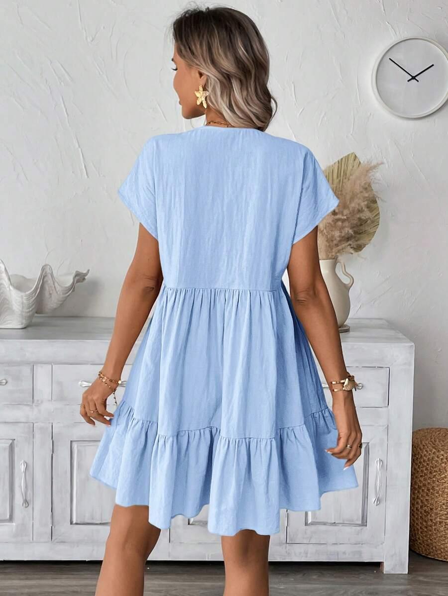 SHEIN NIEBIESKA SUKIENKA V-NECK S06__XXL