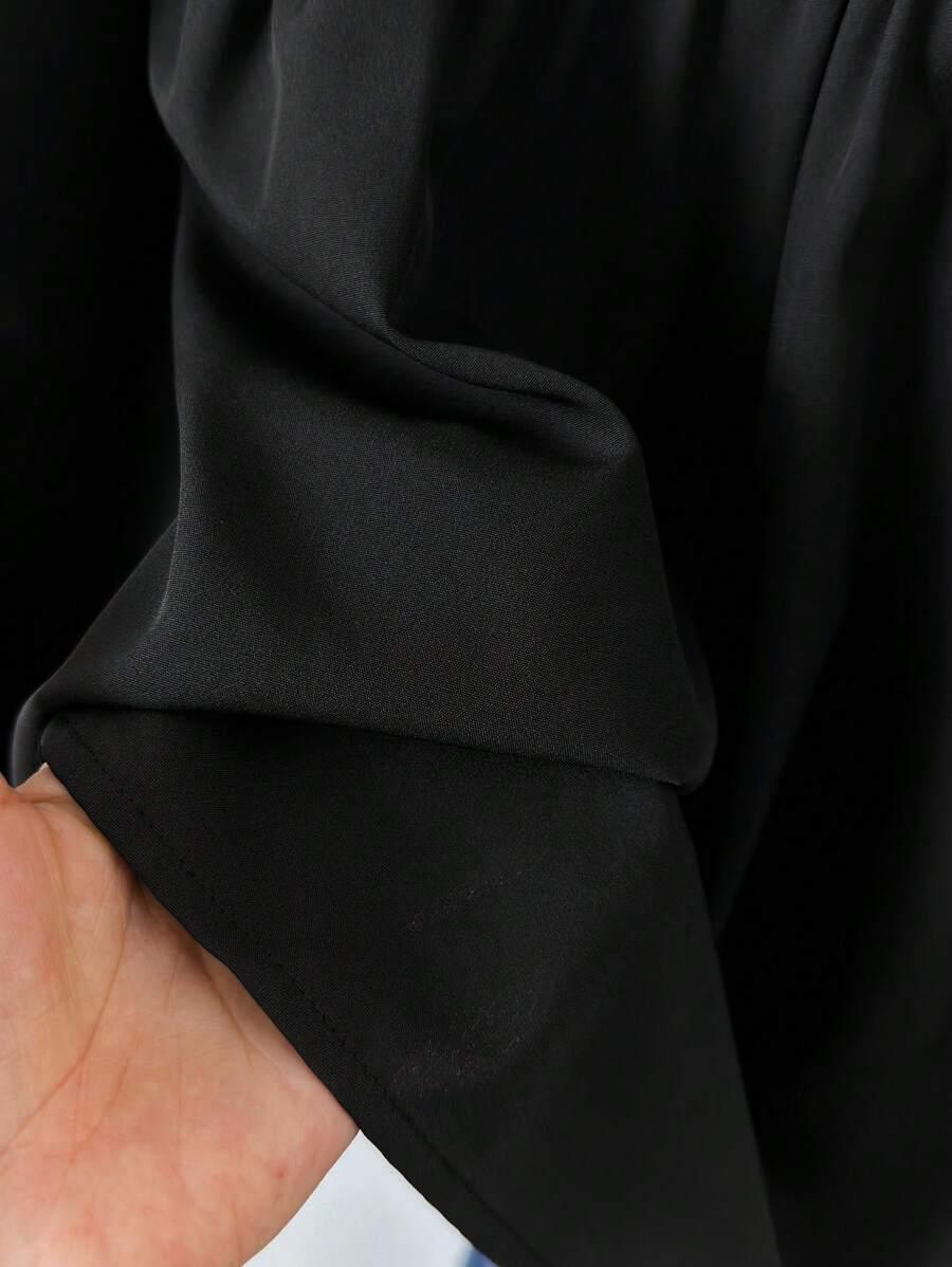 SHEIN CZARNA BLUZKA Z DŁUGIM RĘKAWEM S06__46