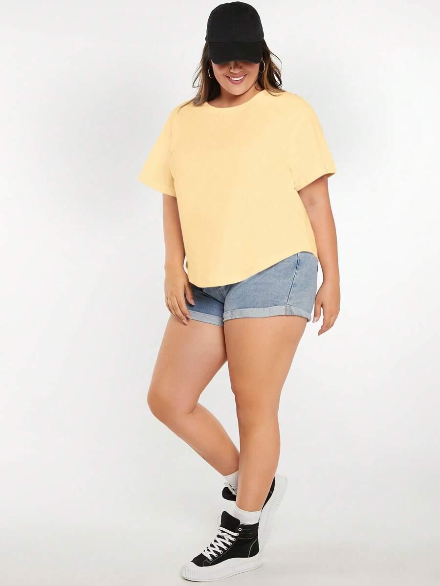 SHEIN ŻÓŁTA BLUZKA OKRĄGŁY DEKOLT PK01__46