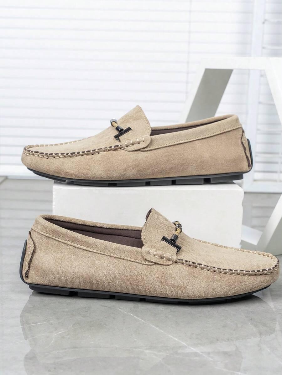 SHEIN BEŻOWE MOKASYNY IMITACJA ZAMSZU S06__41