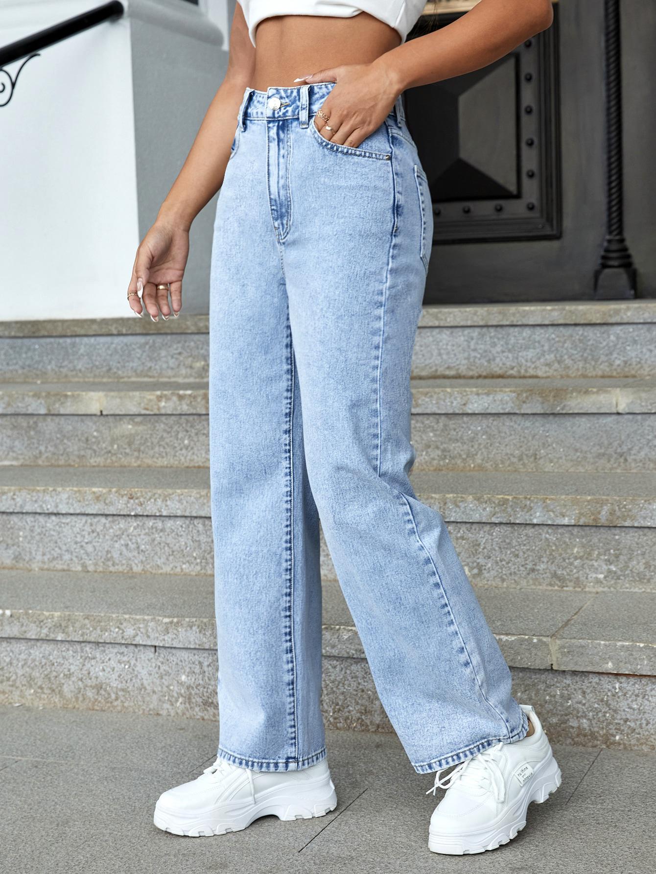 SHEIN SPODNIE JEANS WYSOKI STAN S06__S