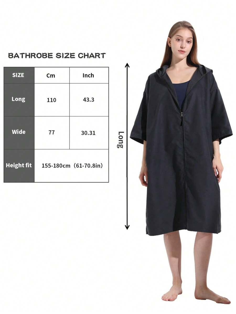 SHEIN CZARNY SZLAFROK Z KAPTUREM S06__S/M