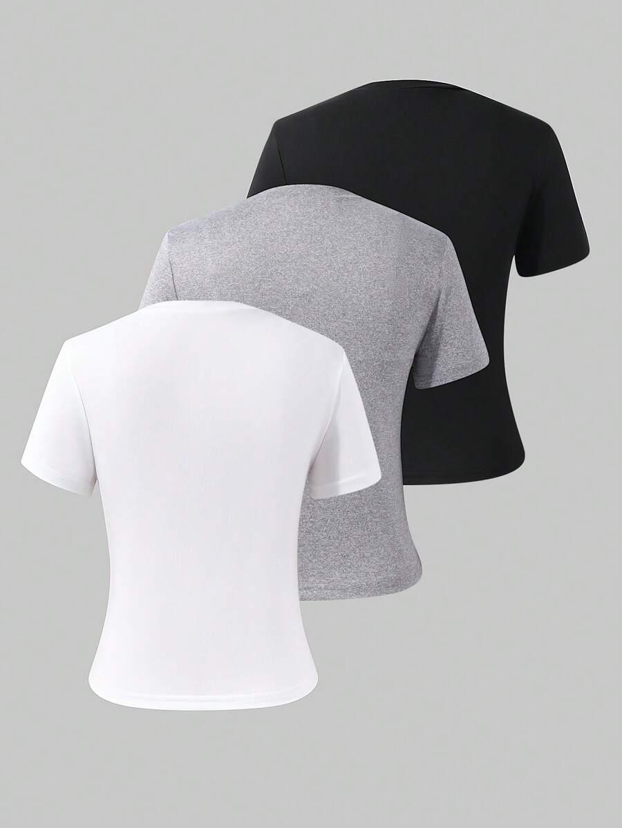 SHEIN BIAŁĄ BLUZKA KRÓTKI RĘKAW S06__158/164