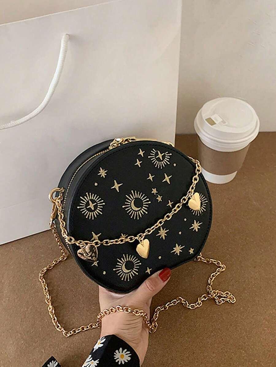 SHEIN CZARNA TOREBKA HAFT S07__18X16X8,5