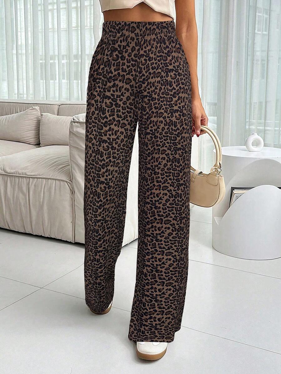 SHEIN SPODNIE ANIMAL PRINT CASUAL S06__L