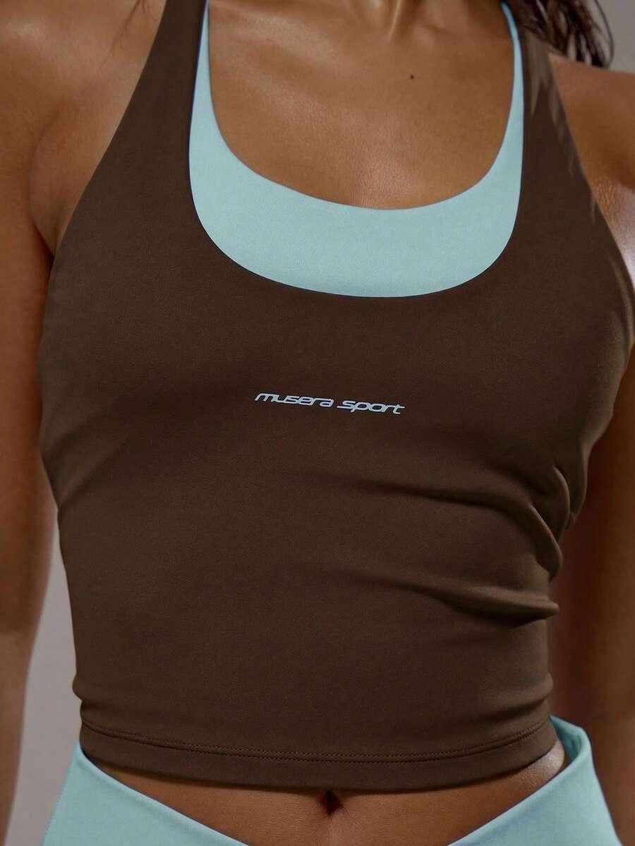 MUSERA BRĄZOWY TOP WZÓR NAPISY S06__L