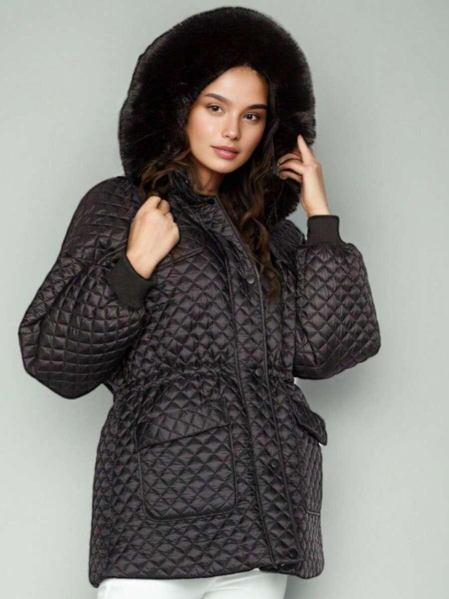 SHEIN CZARNA PIKOWANA KURTKA W01__XL