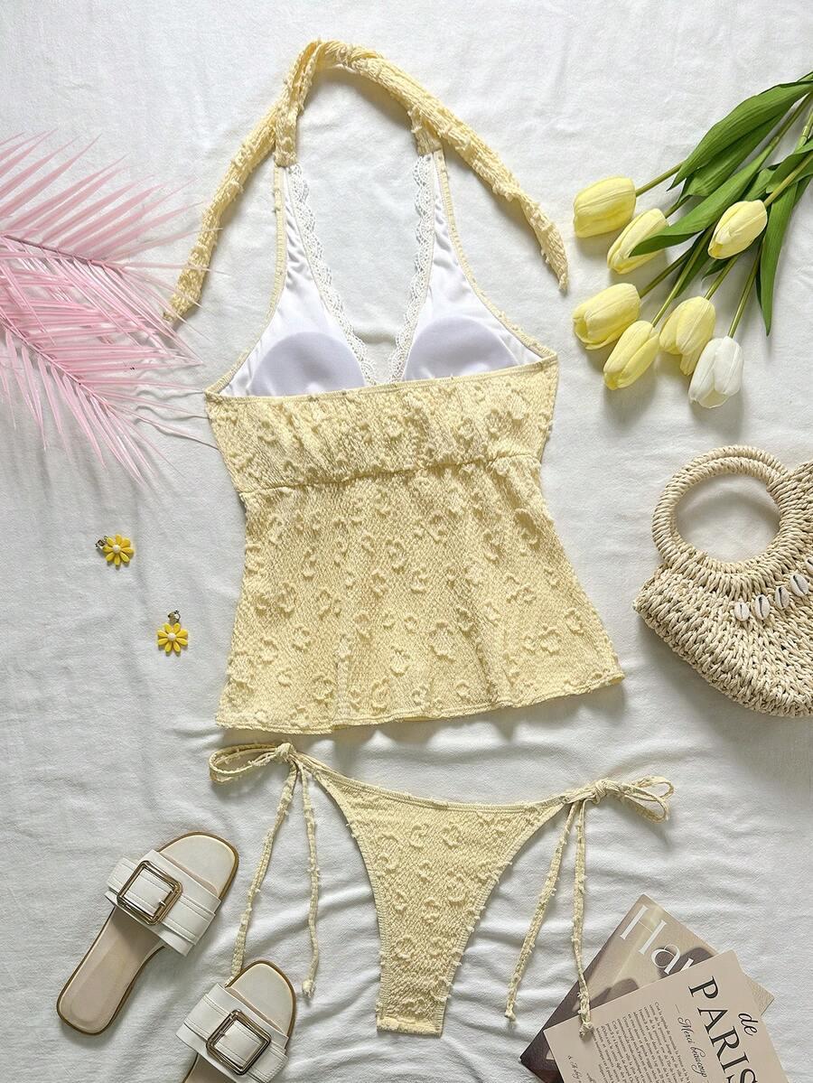 BELLISIA ŻÓŁTY DWUCZĘŚCIOWY STRÓJ KĄPIELOWY TANKINI S09__L