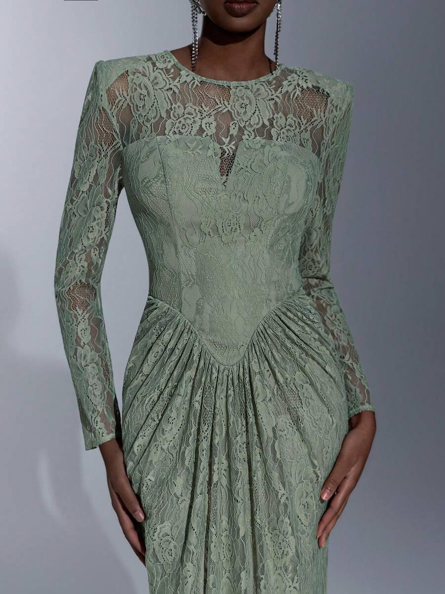 SHEIN ZIELONA MAXI SUKIENKA S06__L