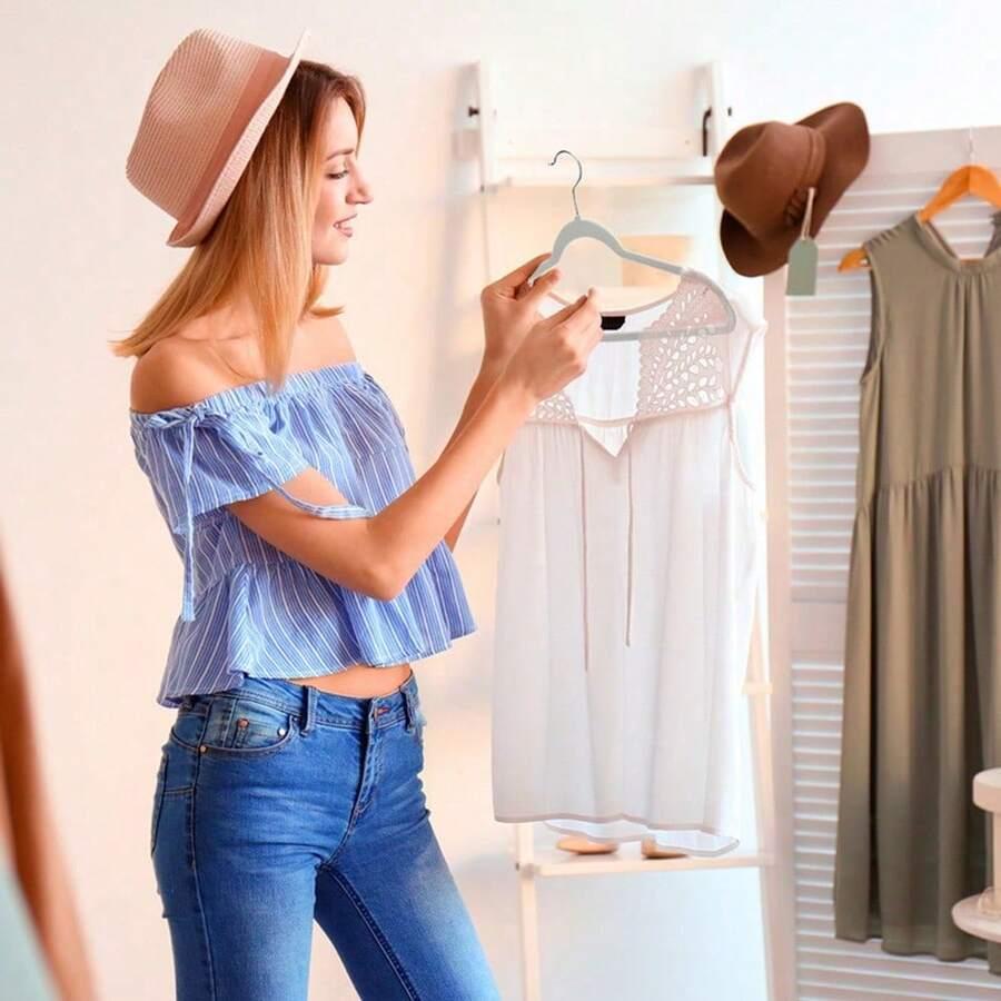 SHEIN BEŻOWY WIESZAK NA UBRANIA S07__45X23,5