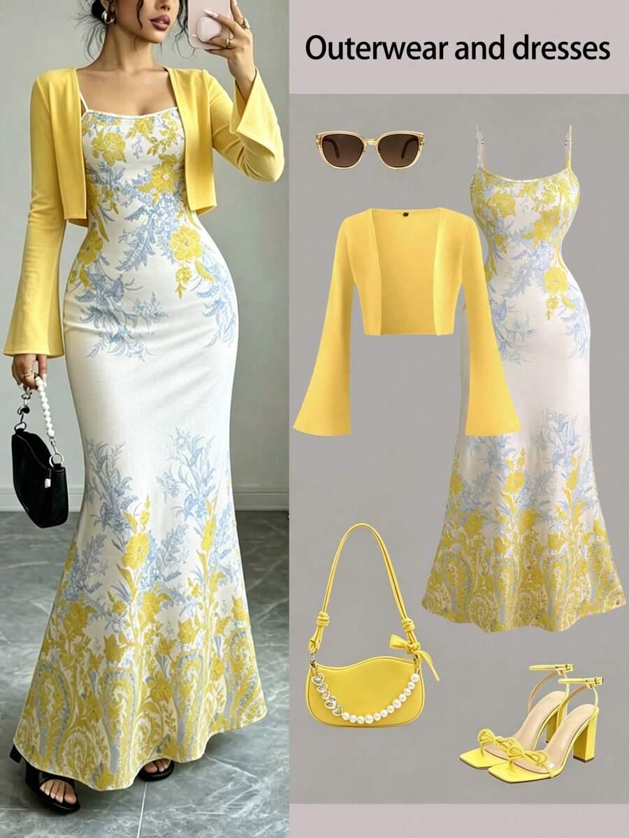 SHEIN MAXI SUKIENKA BOLERKO KOMPLET S06__XL