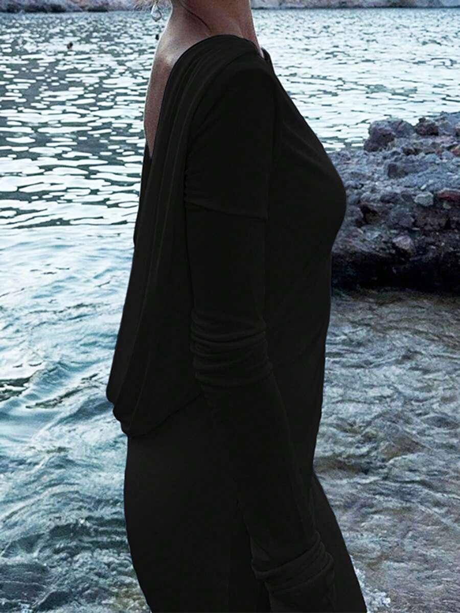 SHEIN MAXI SUKIENKA ODKRYTE PLECY S06__M